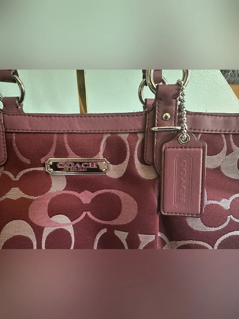 Coach Pink Gallery Optic Signature Y2K Tote